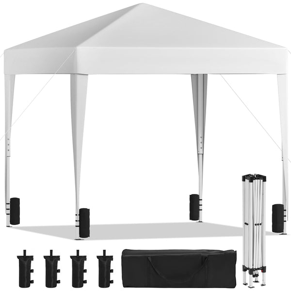 Fenbeli 10x10 Pop Up Canopy Tent with Sand Weight Bag, White