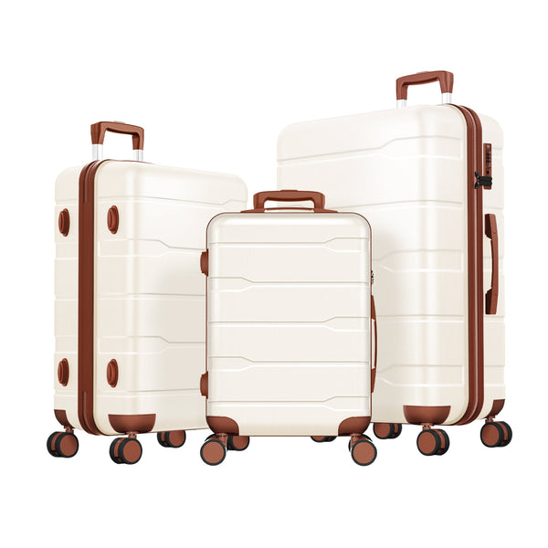 3pcs Luggage Sets PC and ABS Hard Shell Suitcase Set