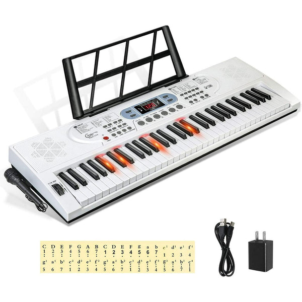 61 Key Electronic Keyboard Piano Set, Black