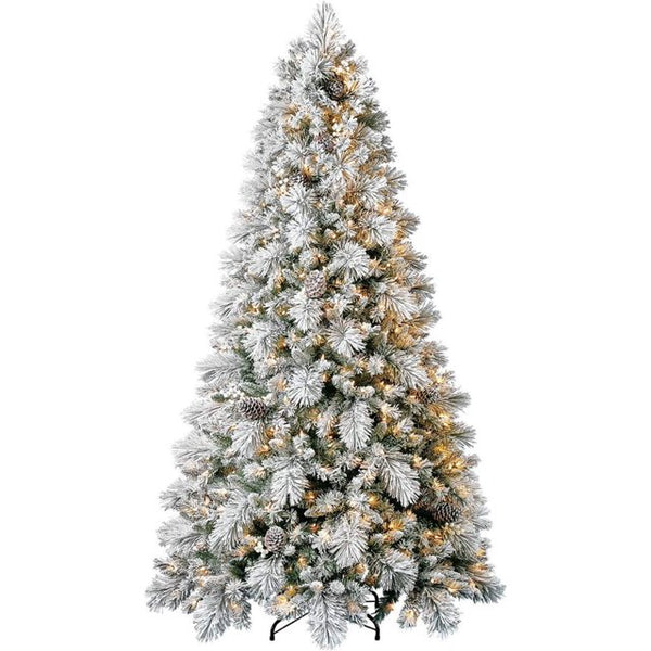 7.5ft Prelit Snowdrift Flocked Artificial Christmas Tree