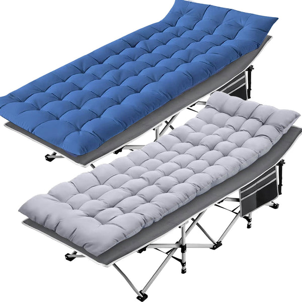 Fenbeli 2 Pack Folding Camping Cots Portable Sleeping Bed for Adults, Heavy Duty cot with Carry Bag