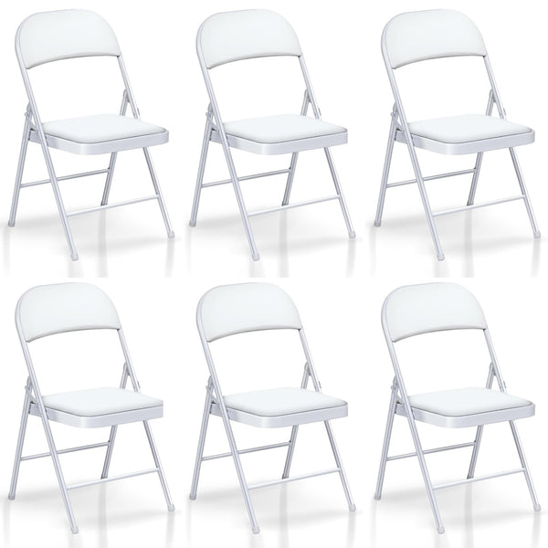 Folding Chair 6 Pack, Padded Folding Chairs, Sturdy Metal Foldable Chairs, Easy to Use and Store, Outdoor and Indoor, for Home, Office, Party