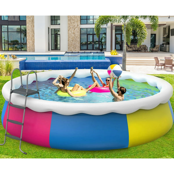 Fenbeli 18ft x 48in Round Inflatable Top Ring Swimming Pool