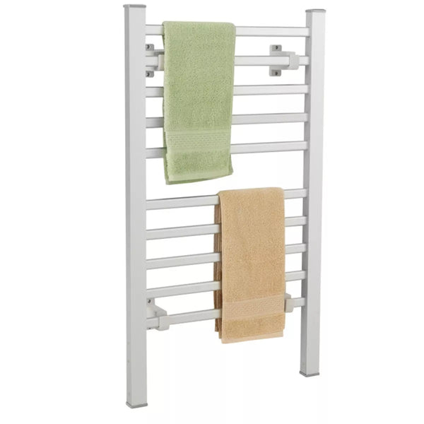 Wall-mounted Towel Warmer Drying Rack with Timer in Silver