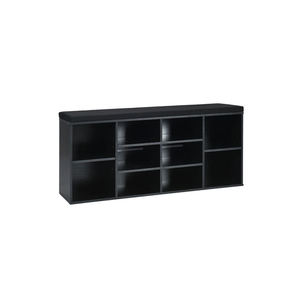 SKONYON Black Shoe Storage Bench