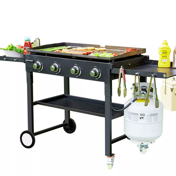 SKOYON 4-Burner Gas Grill 36000 BTU Propane Griddle with Side Board