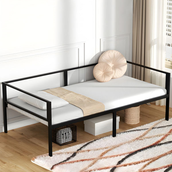 SKONYON Platform Bed Frame Quick Lock Steel Support Twin Daybed Frame