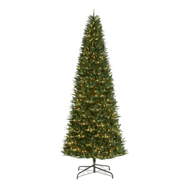 12 ft Pre-Lit Rockford Sure-Lit Pole Slim Pine Christmas Tree