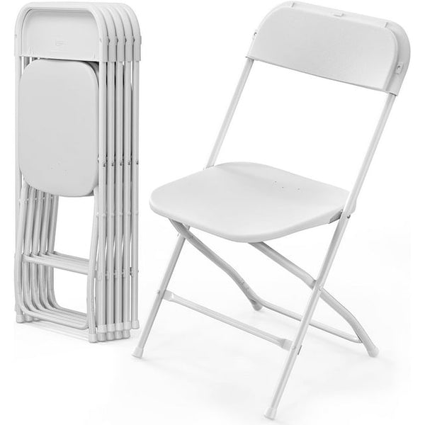 6 Pack Plastic Folding Chair White