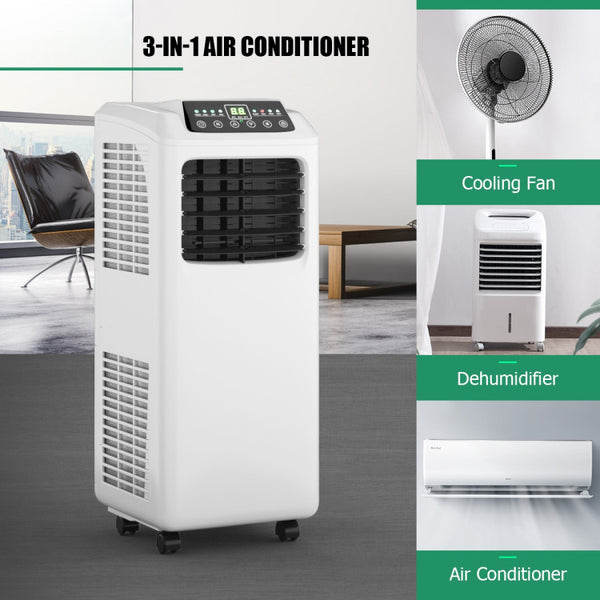 9000 BTU Portable Air Conditioner with Built-in Dehumidifier and Remote Control