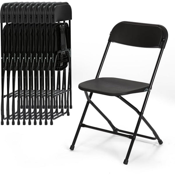 10 Pack Black Plastic Folding Chair