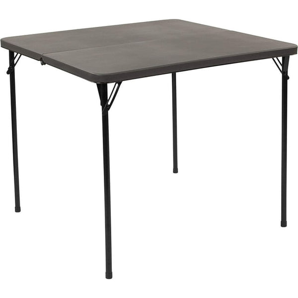 2.85ft Square Plastic Folding Table Black