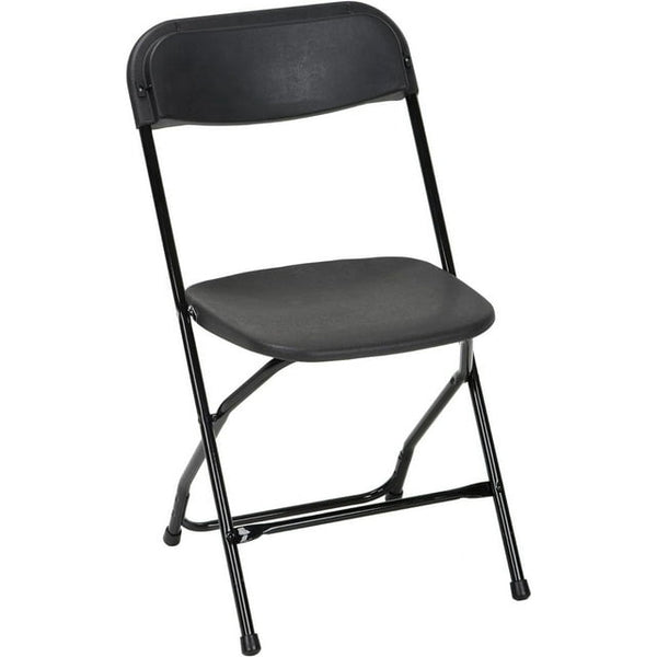 2 Pack Black Plastic Folding Chair