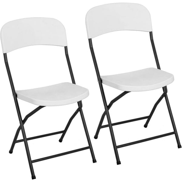 2 Pack Plastic Folding Chair White