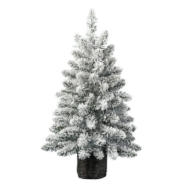 20inch Pre-Lit Cooper Flocked Spruce Artificial Christmas Tree with Clear LED Lights