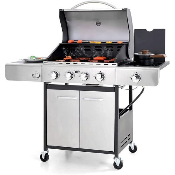 4 Burner Propane Gas Grill with Side Burner