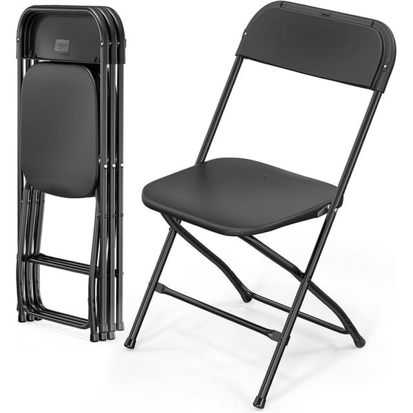 4 Pack Black Plastic Folding Chair