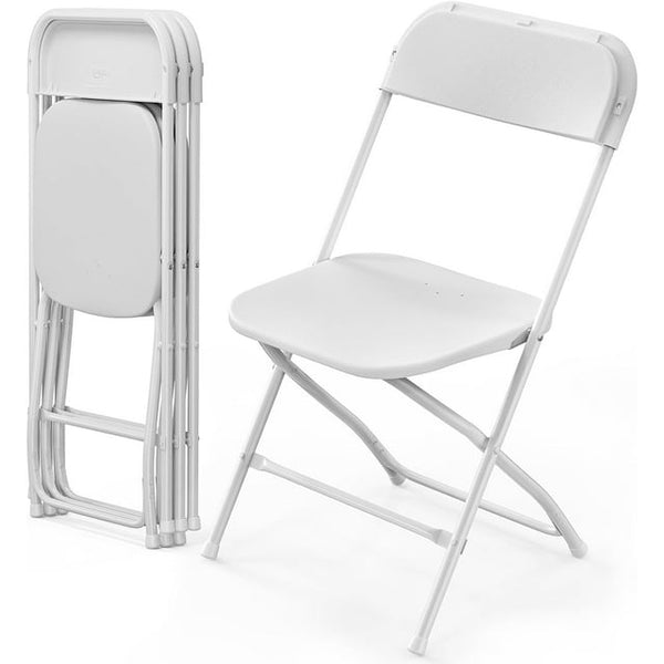 4 Pack Plastic Folding Chair White