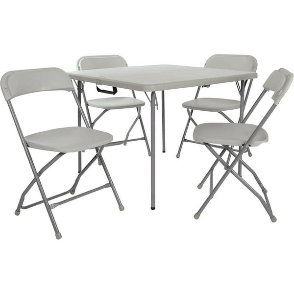 5 Piece Folding Table and Chair Set White