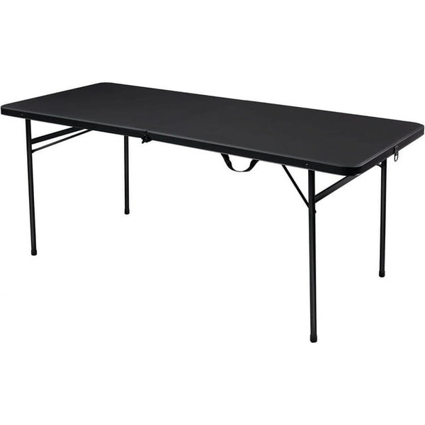 6 Foot Bi Fold Plastic Folding Table, Black