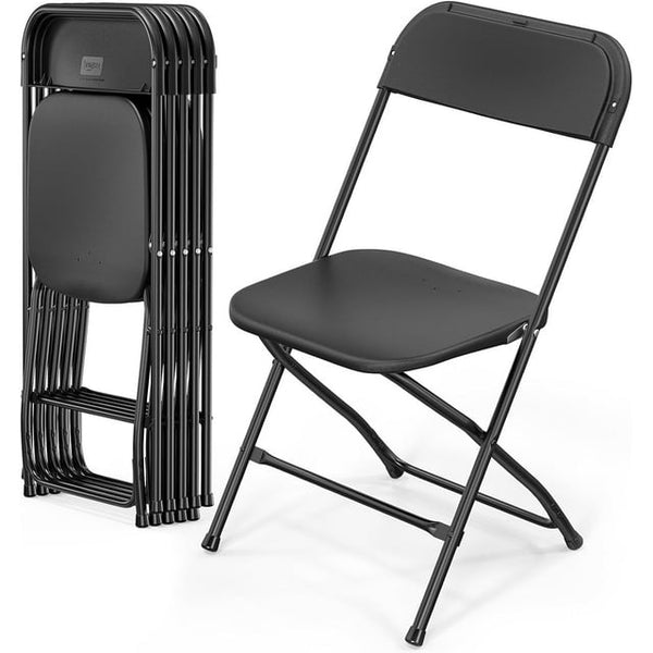 6 Pack Black Plastic Folding Chair