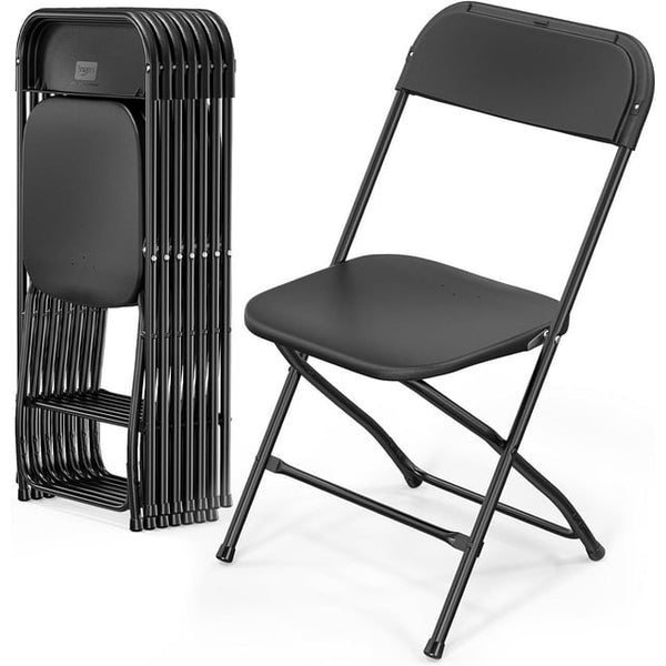 8 Pack Black Plastic Folding Chair