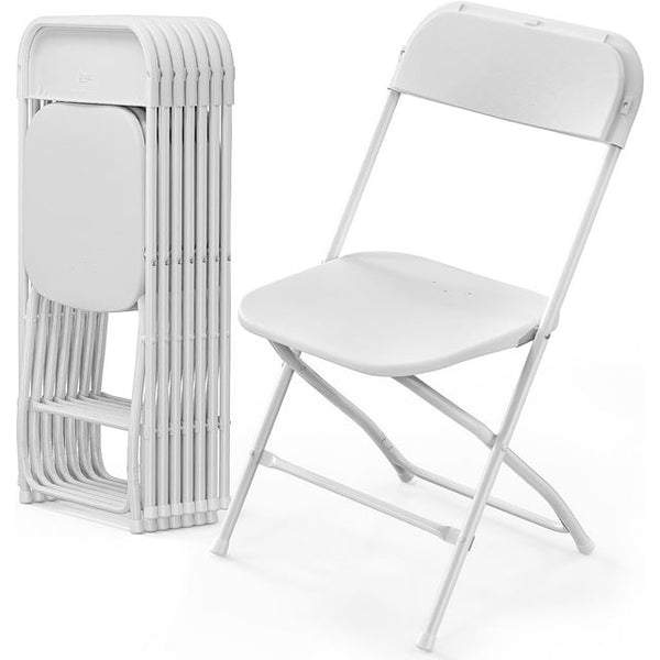 8 Pack Plastic Folding Chair White