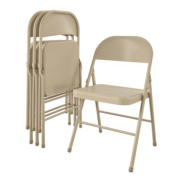 Fabric Padded Folding Chair (6 Pack), Beige