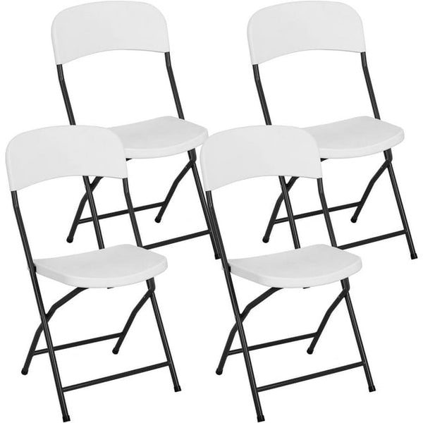 Folding Chairs Set of 4 Plastic Chairs