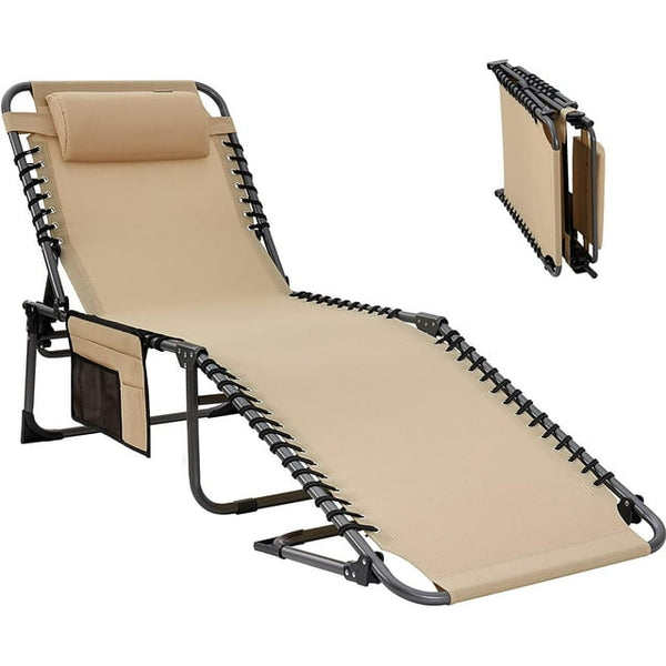 Lounge Chairs for Outside Folding Adjustable Patio Chaise Lounges