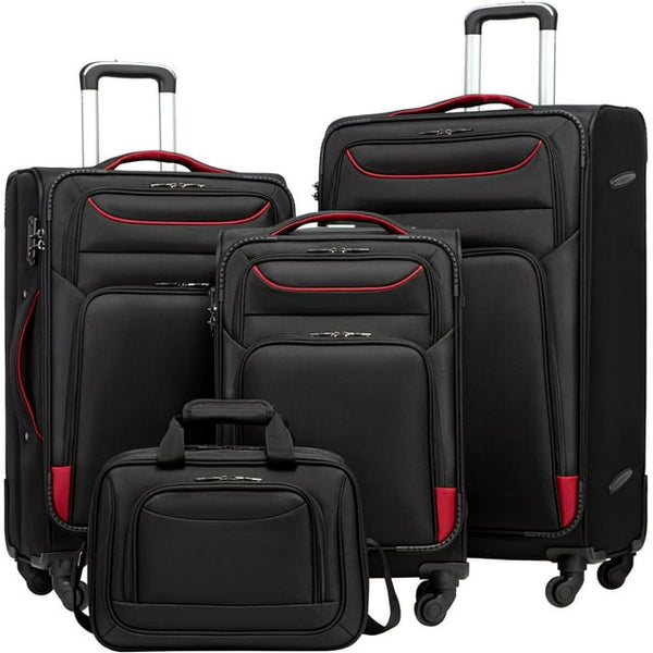 Luggage 4 Piece Set Suitcase Spinner TSA Lock Black