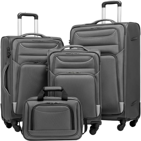 Luggage 4 Piece Set Suitcase Spinner TSA Lock Gray