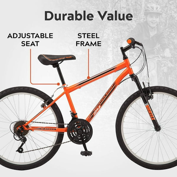 Mountain Sport Hardtail Mountain Bike, 26in Orange