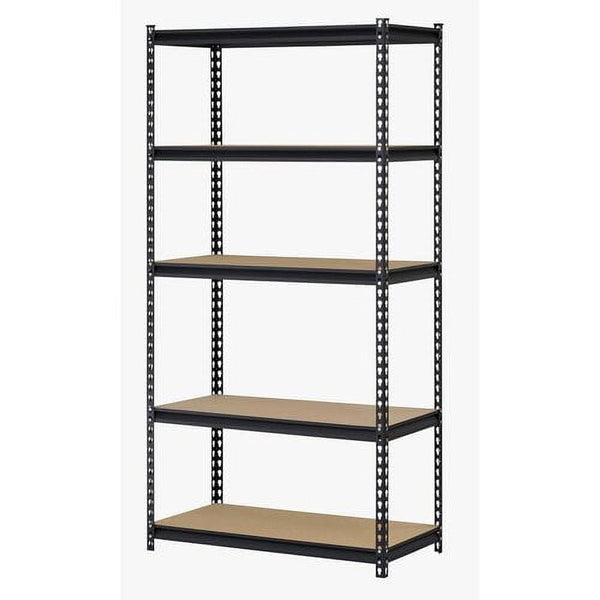 Rack 5-Tier Steel Shelving, Black