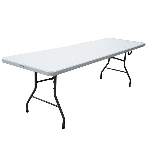 816 Fold In Half 8 Foot Folding Banquet Table, White