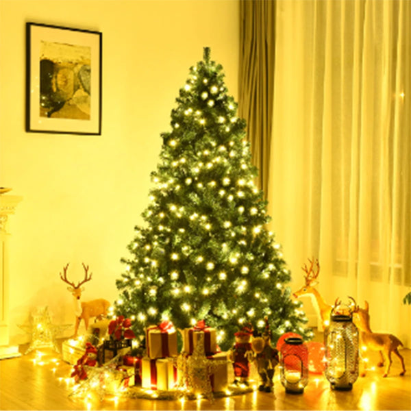 6ft Pre-lit PVC Artificial Half Christmas Tree 250 LED Lights