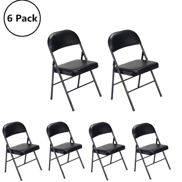 Fabric Folding Chair, 6-Pack, GRAY