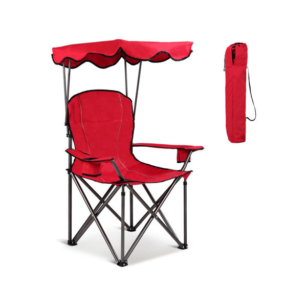 Portable Folding Beach Canopy Chair with Cup Holders