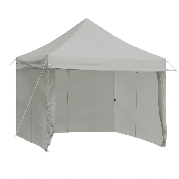 10 x 10 Feet Pop up Gazebo with 5 Removable Zippered Sidewalls and Extended Awning