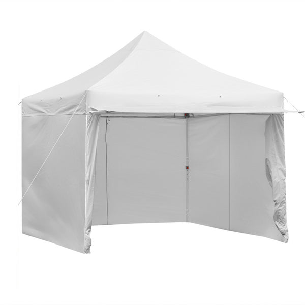 10 x 10 Feet Pop up Gazebo with 5 Removable Zippered Sidewalls and Extended Awning